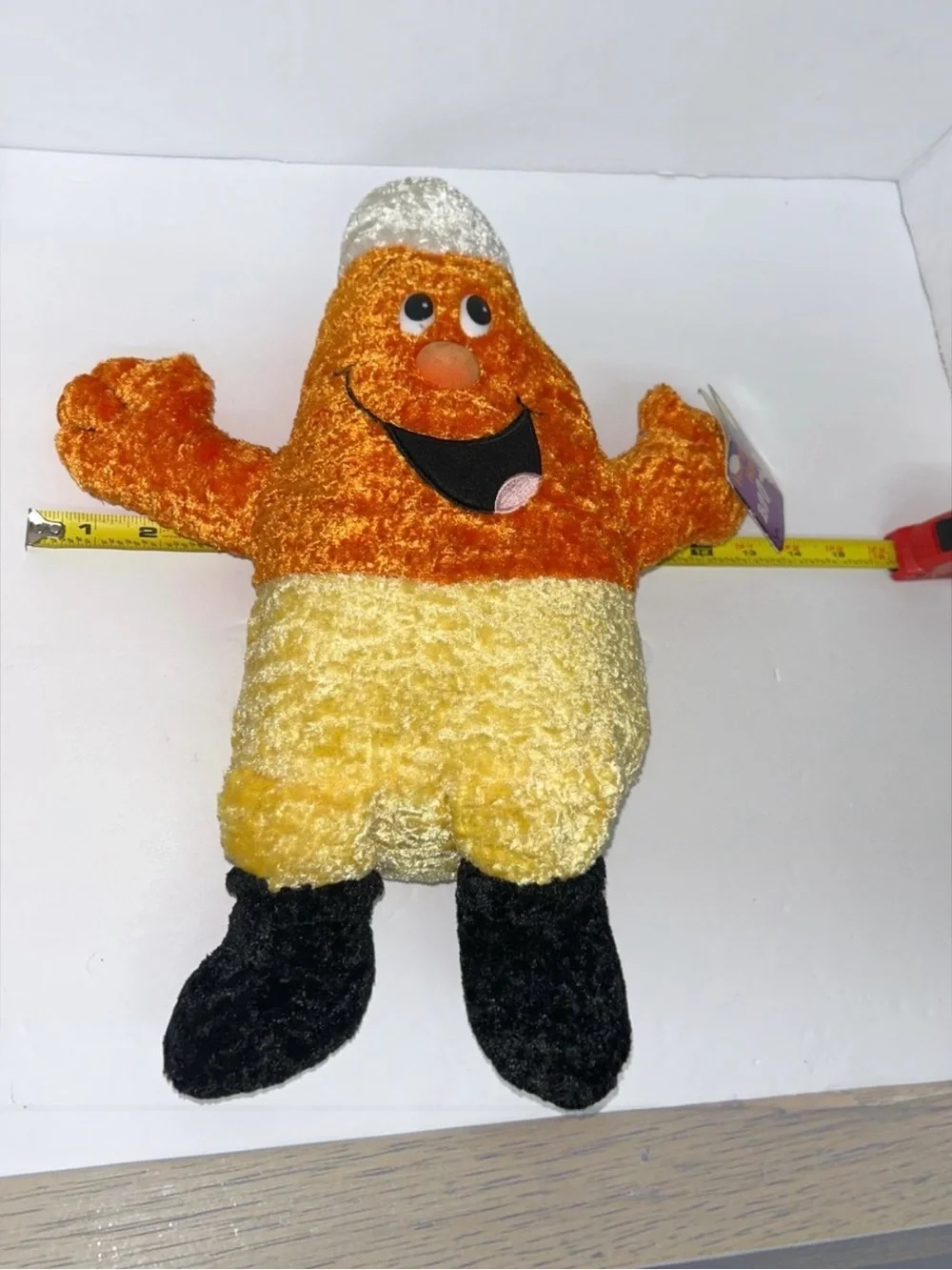 Vintage 2002 Kids of America Candy Corn Plush Halloween BOO Tag 15” Stuffed Toy